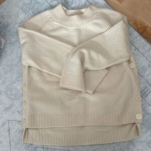 Equipment Cream Button-Side Women's Wool Sweater